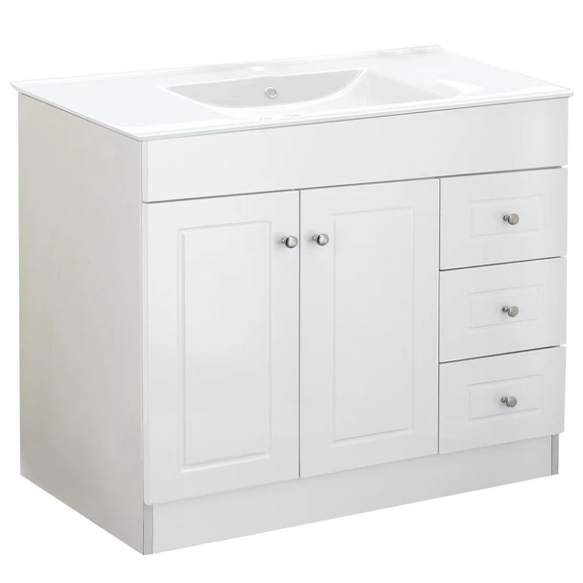 Kit Mueble + Vanitorio Plano Blanco Derecho 120x80x47cm