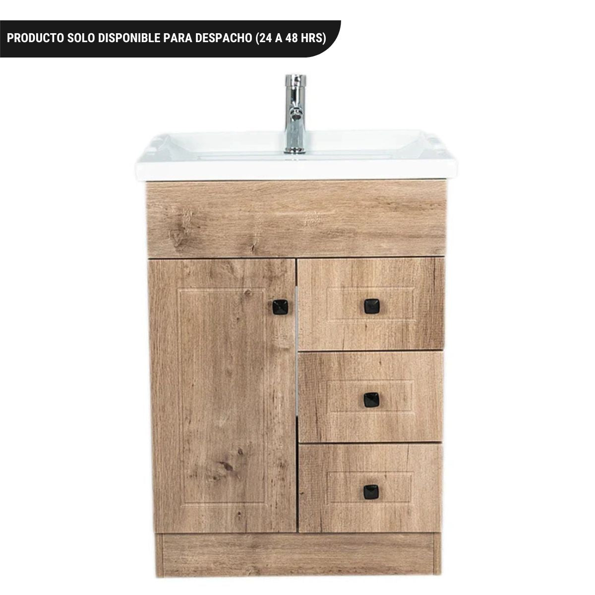 Vanitorio Baño Lavamanos 70x47 cm Café 3 cajones