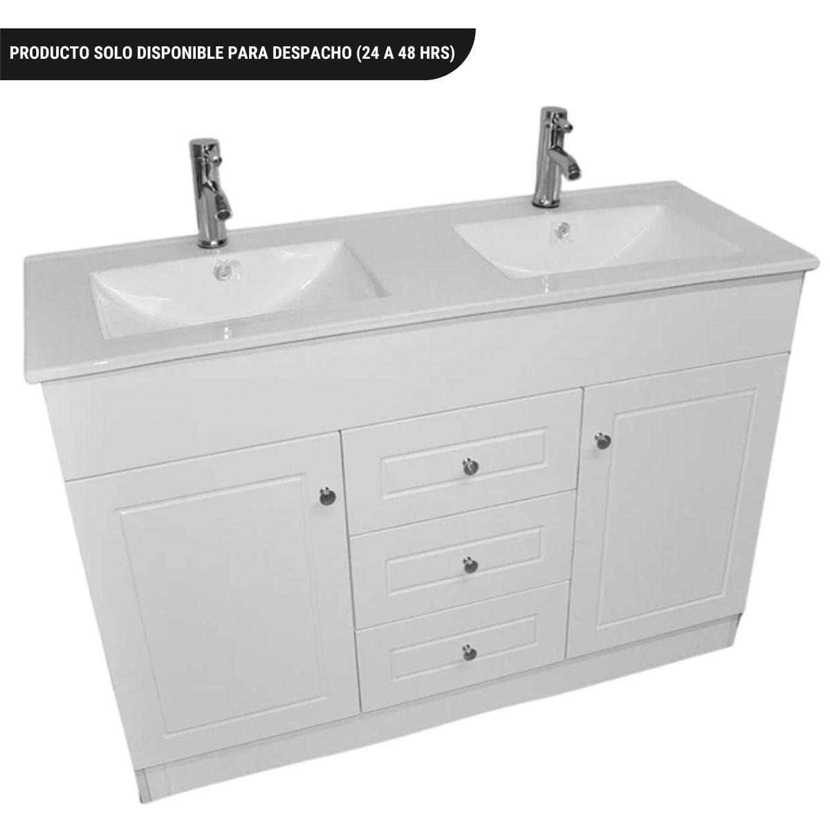 Kit Mueble + Vanitorio Blanco Doble 120x80x47cm