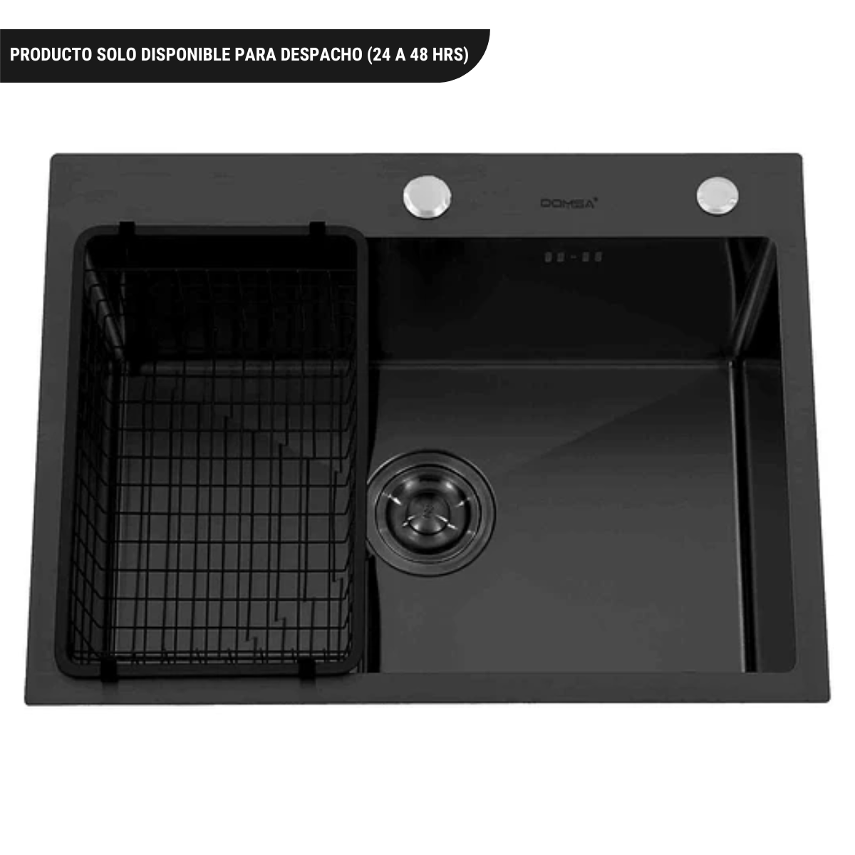 Lavaplatos Deluxe Negro Sobre Cubierta 60x46 Cm Incluye Accesorios