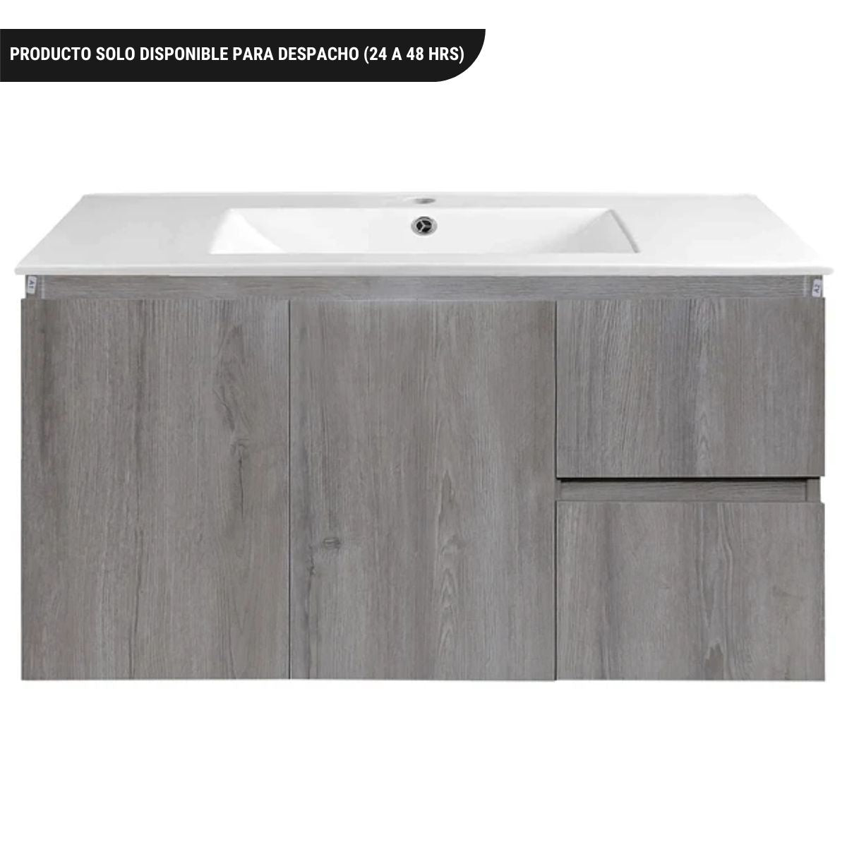 Kit Mueble Vanitorio a muro Space Nogal Claro 101x48x37cm