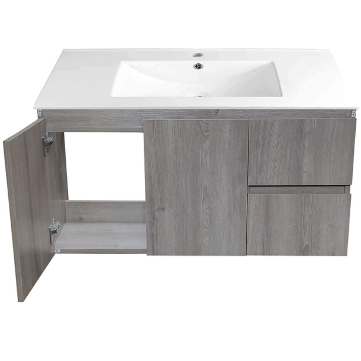 Kit Mueble Vanitorio a muro Space Nogal Claro 101x48x37cm
