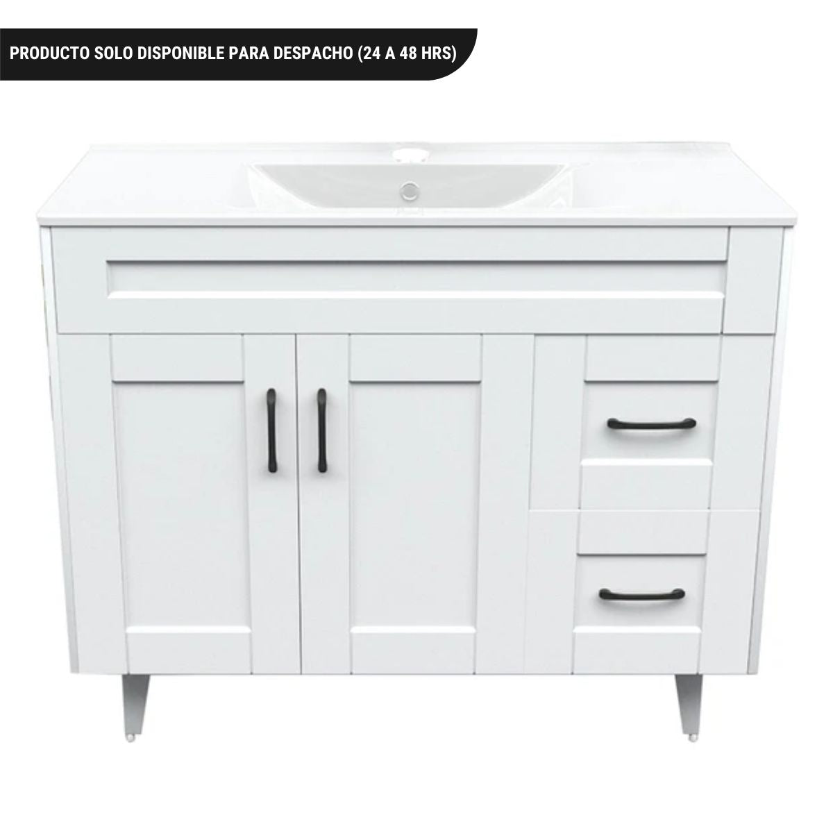 Kit Mueble Deluxe + Vanitorio Blanco 100x80x47cm