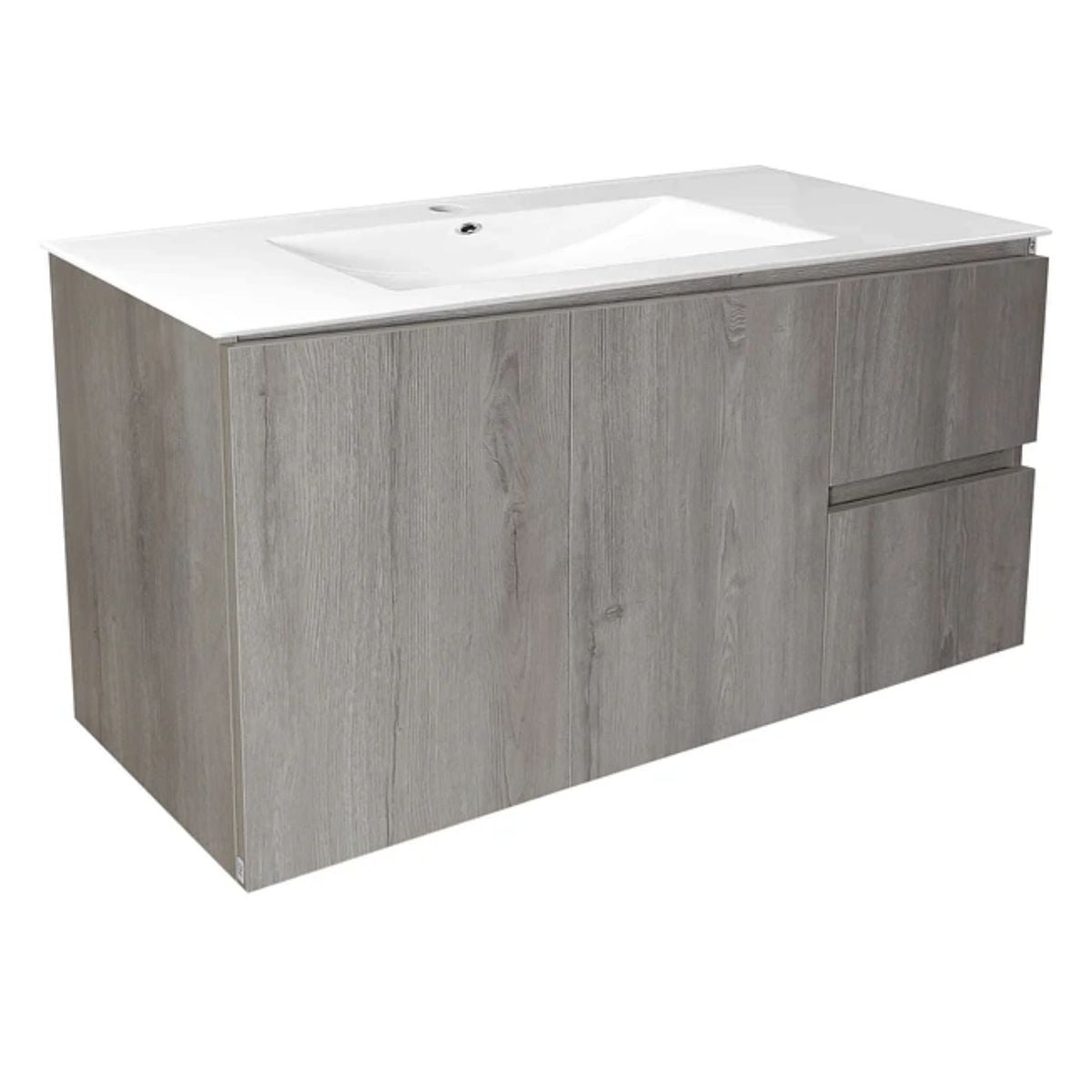Kit Mueble Vanitorio a muro Space Nogal Claro 101x48x37cm