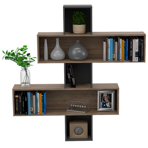 Repisa Wall 2B, Miel y Plomo, ideal para ubicar objetos