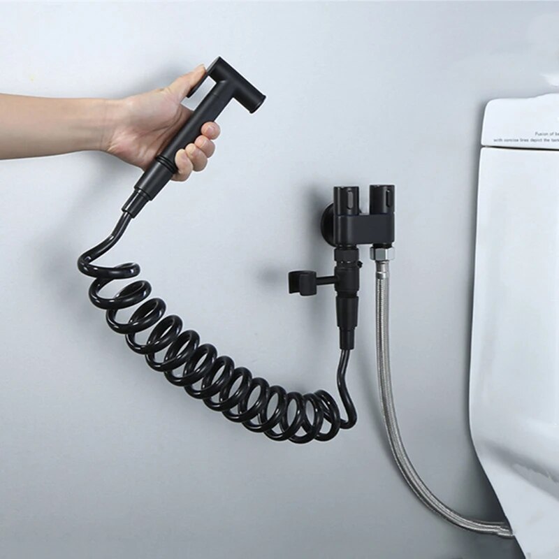 Ducha BIDET y WC Negro Estándar Baño Moderno
