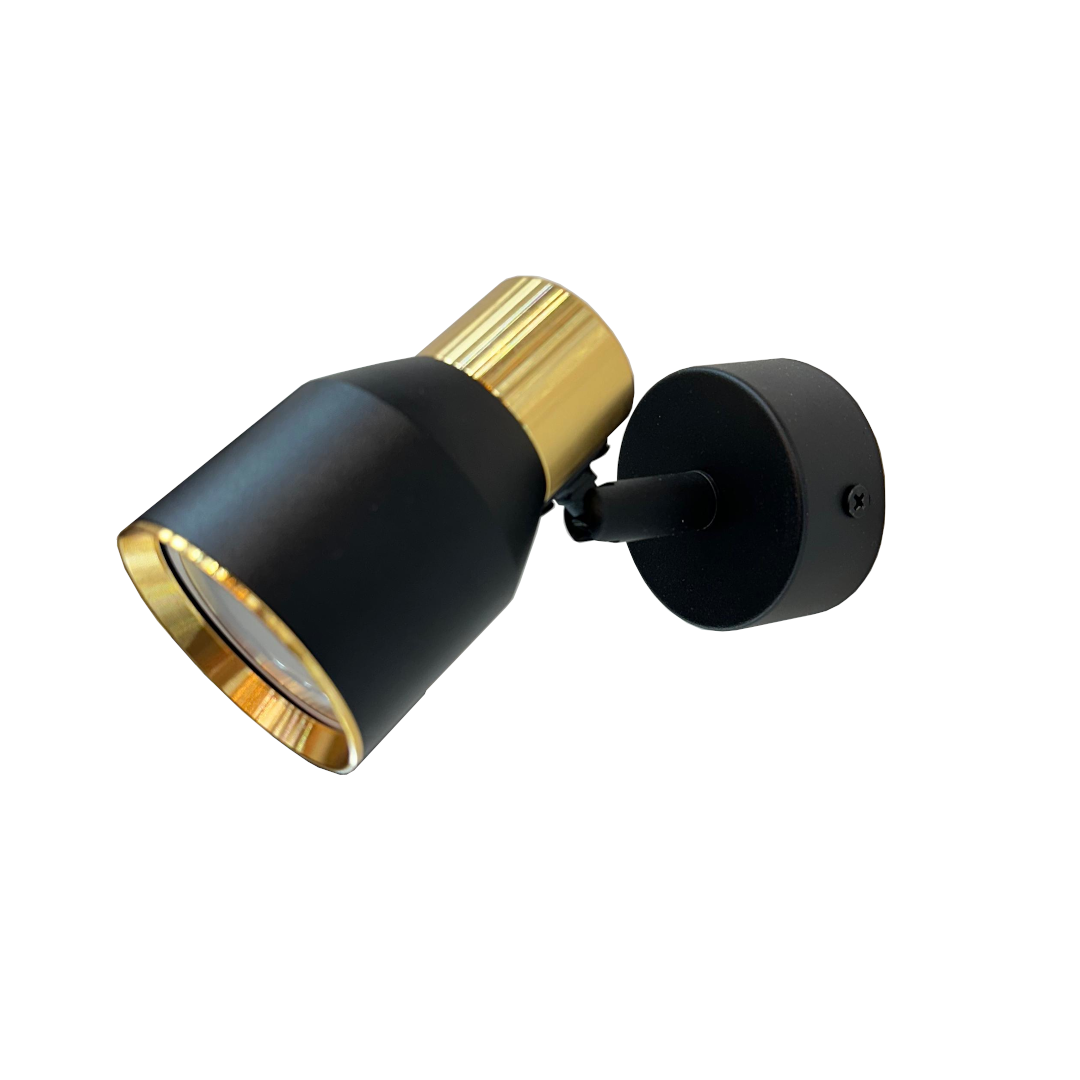 Aplique Individual Negro Dorado GU10