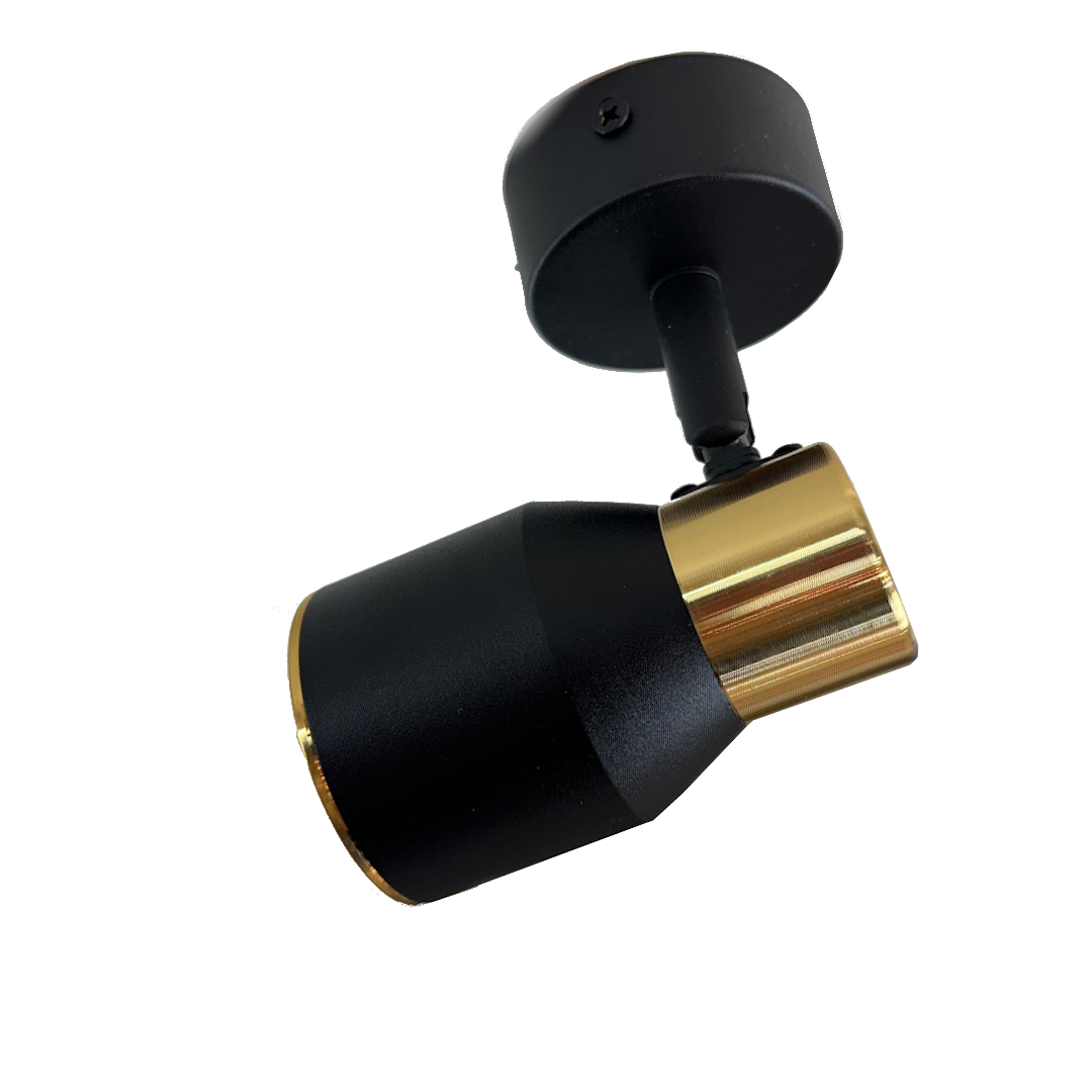 Aplique Individual Negro Dorado GU10