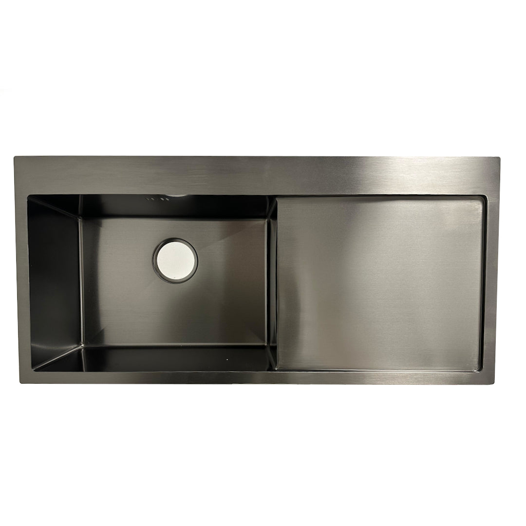 Lavaplatos Deluxe Negro 95x45 cm con Secador Derecho