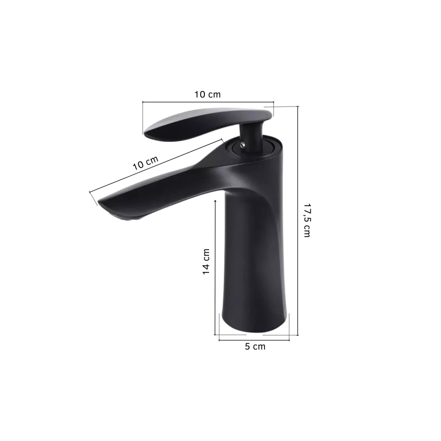 Llave Monomando Baño Lavamanos Negra