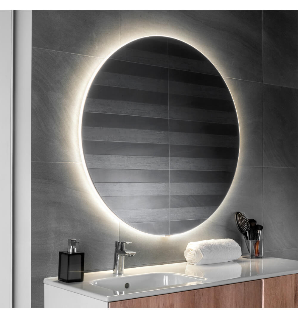 Espejo Decorativo LED Redondo Táctil Luz Fría
