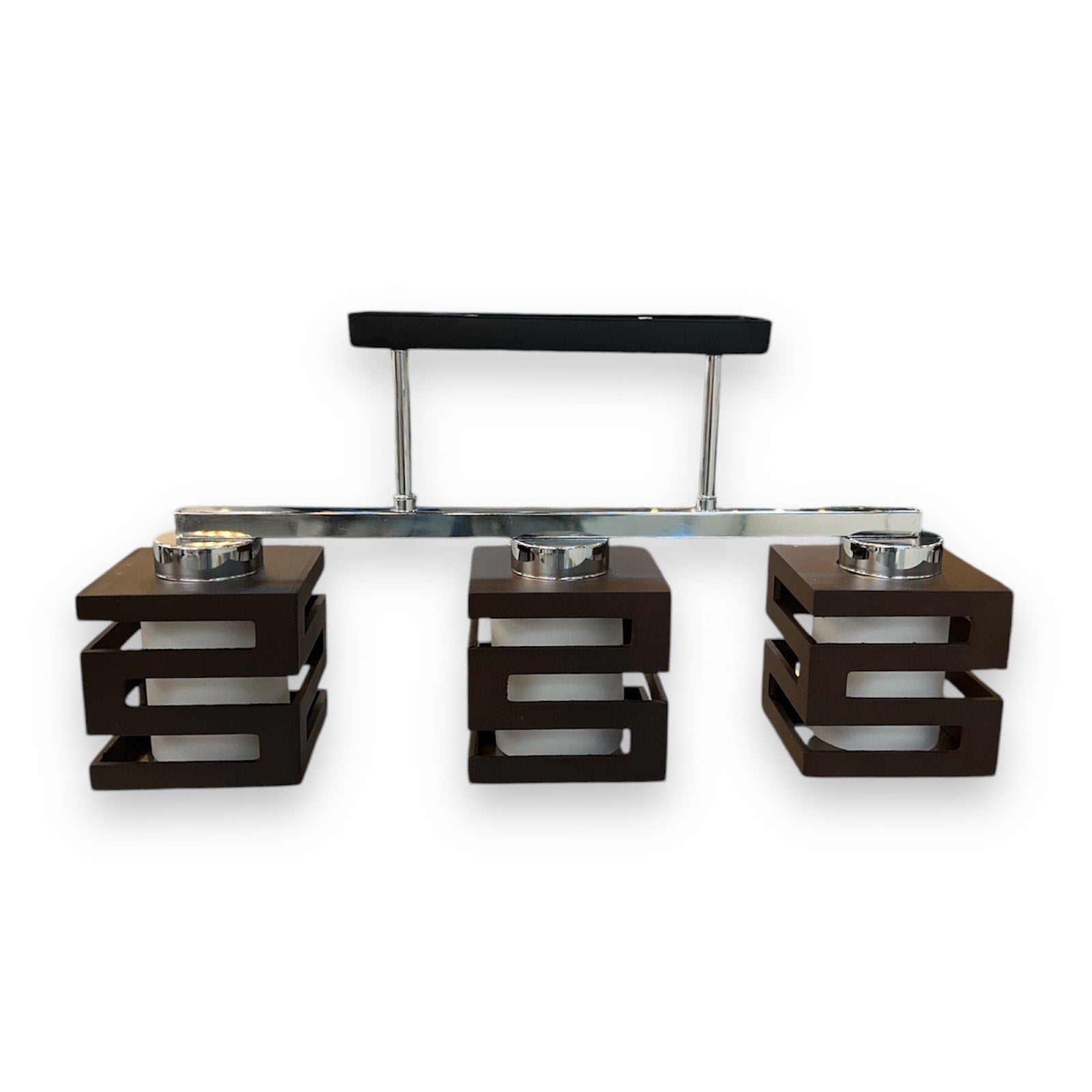 Lámpara Aplique Techo Madera Triple Modelo CONI