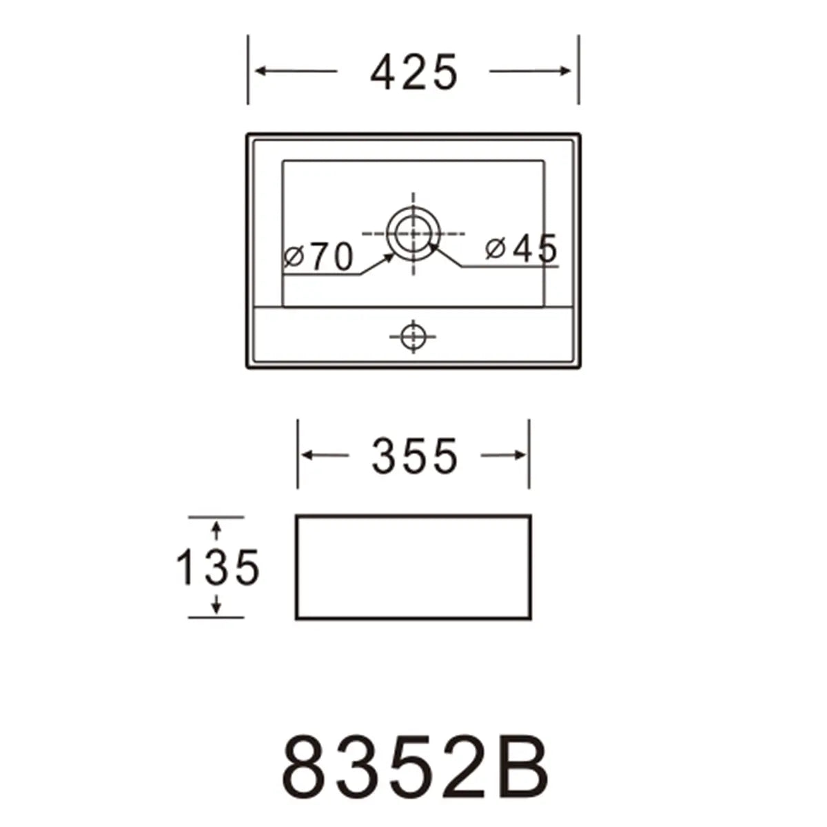 Lavamanos Sobreponer/Muro SLC8352B/ 42,5x35,5x13,5cm