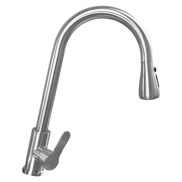 COMBO Lavaplatos 60x45 cm 2mm plata + Griferia retractil plata