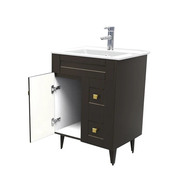 Vanitorio Baño Lavamanos 60x47 cm Cafe con Patas Deluxe