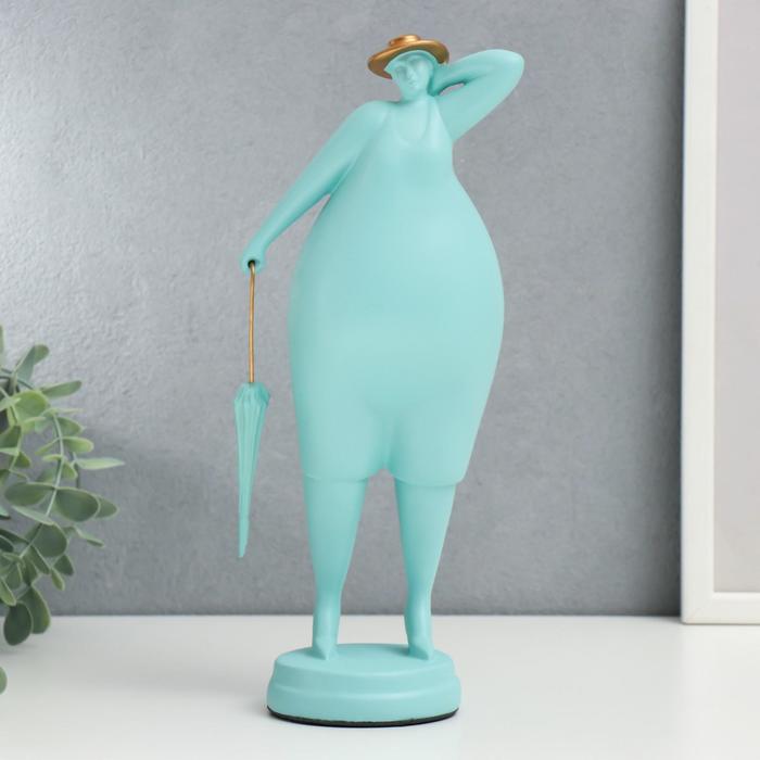 MUÑECA DECORATIVA TURQUESA ESTILO BOTERO