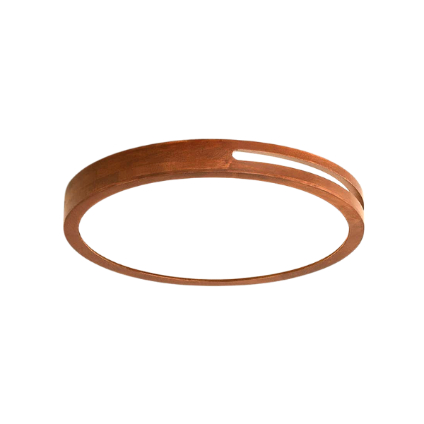 Foco Led Decorativo Redondo Madera Oscura 36w 40 cm