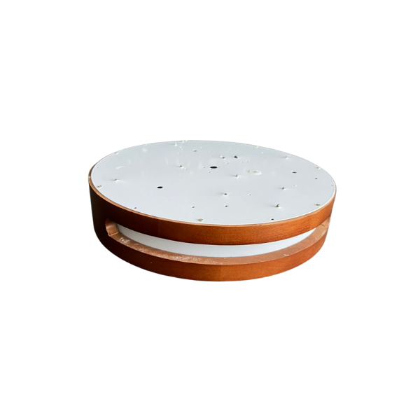 Foco Led Decorativo Redondo Madera Oscura 36w 40 cm