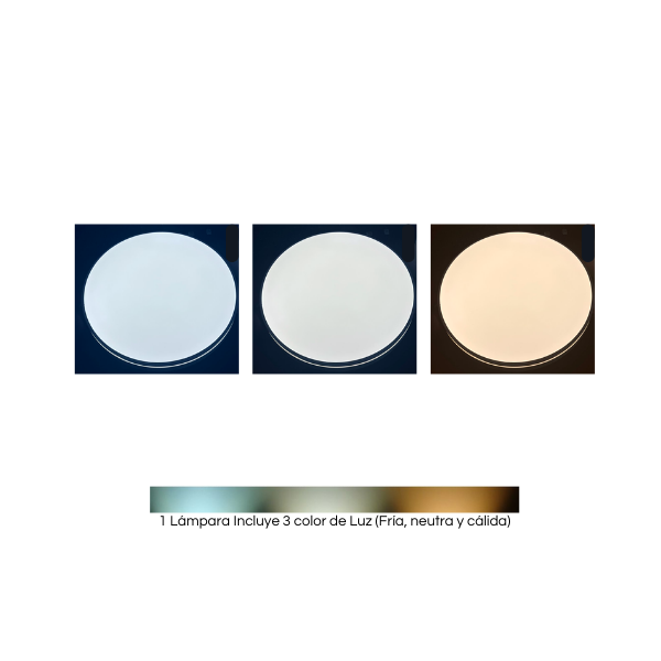 Foco Led Decorativo Redondo Madera Oscura 36w 40 cm