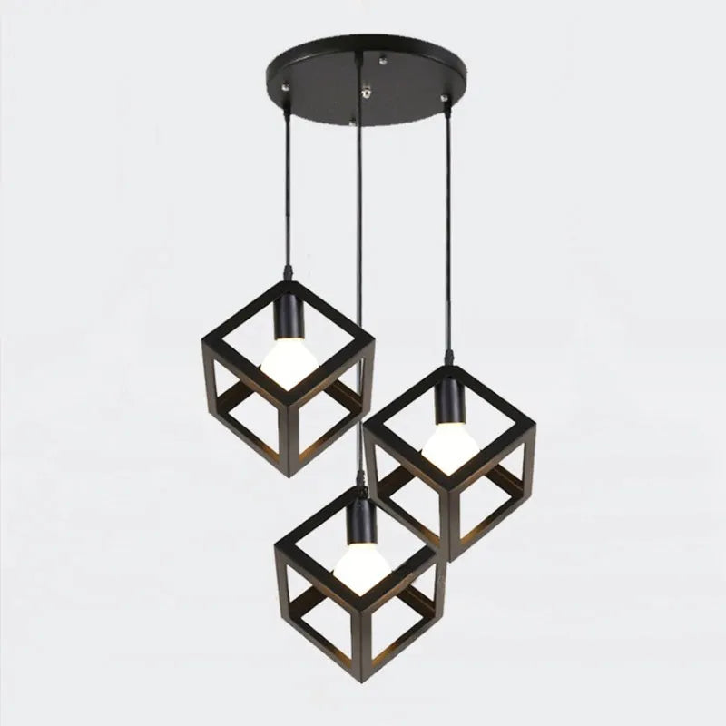 Lampara Colgante Nordico Moderna Cubo Triple