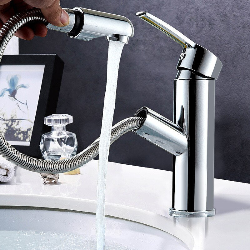 Llave Baño Monomando Retráctil  Cromo
