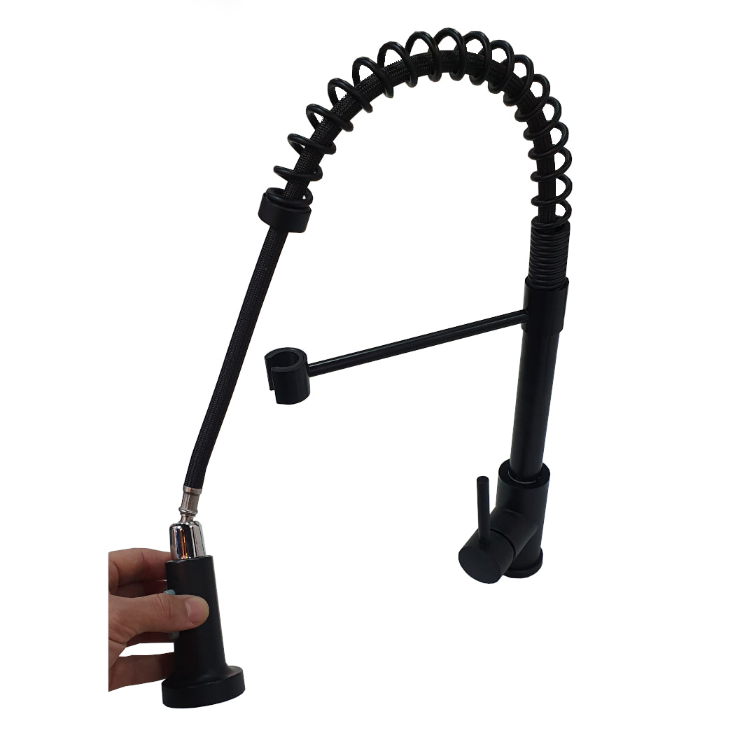 Llave MODELO BLACK ONYX Retracil Cocina Monomando Moderno Extensible